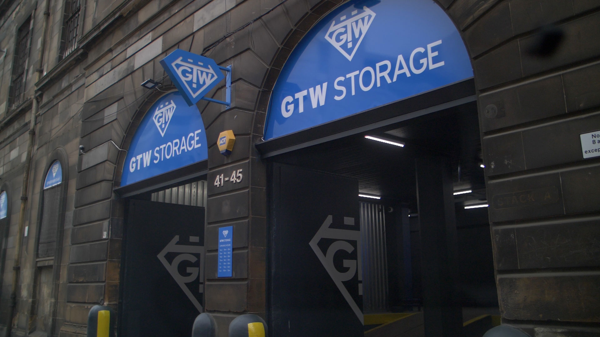 Exterior of GTW storage building in Glasgow.